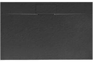 Rea - Sprchová vanička Bazalt long - čierna - 100x80 cm