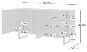 ŠIROKÁ KOMODA, dub, jaseň, čierna, 160/80/40 cm home24 - Online Only drobný nábytok, Online Only