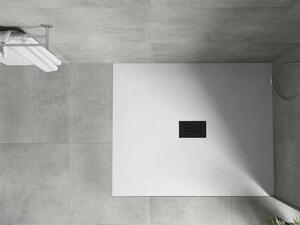 Mexen Hugo, obdĺžniková sprchová vanička SMC 120 x 100 cm, biela, čierna krytka, 42101012-B