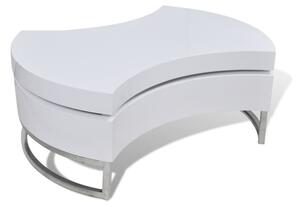 Konferenčný stolík s nastaviteľným tvarom, vysoko lesklá biela farba
