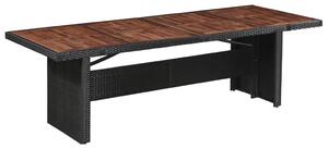 Záhradný stôl 240x90x74 cm, polyratan a akáciový masív