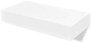 Nástenné plávajúce poličky so zásuvkami 2 ks biele 48 cm