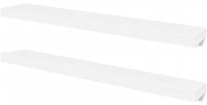 Nástenné poličky 4 ks biele 100 cm
