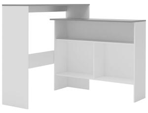 Barový stôl s 2 stolovými doskami, bielo sivý 130x40x120 cm