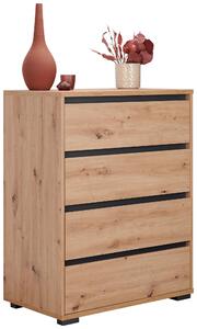KOMODA, antracitová, farba duba, 80/103/48 cm Carryhome - Obývacie zostavy
