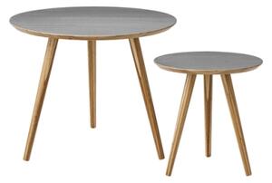 Súprava dvoch okrúhlych stolov Cortado v sivej farbe