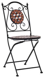 Mozaikové bistro stoličky 2 ks, hnedé, keramika