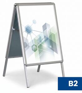Reklamný A stojan B2, 500 × 700 mm, hliníkový rám