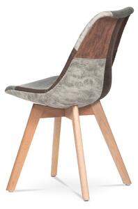 Jedálenská stolička ADERYN sivá/hnedá, patchwork