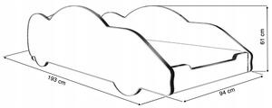 Detská posteľ auto 180x90 - biela