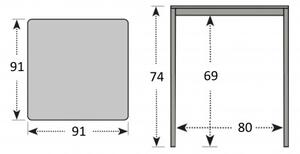 Doppler BERGAMO - hliníkový záhradný stôl 90x90x74 cm