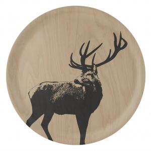 Okrúhly drevený podnos Deer 35 cm
