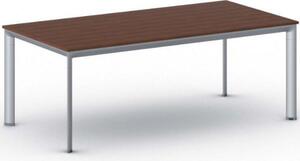 Kancelársky stôl PRIMO INVITATION, sivostrieborná podnož 2000 x 1000 mm, čerešňa