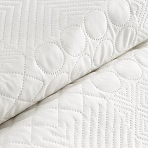 Bielo sivé obojstranné prikrývky na posteľ a abstraktným vzorom 200 x 220 cm Biela