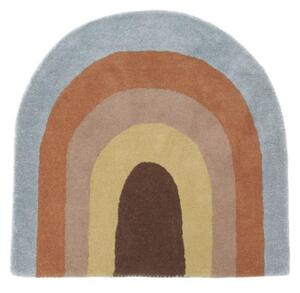 Dúhový vlnený detský koberec 90x88 cm