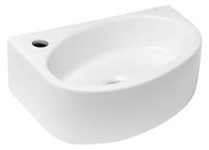 Rohové umývadielko Glacera Bigio 42x29,5 cm otvor pre batériu vľavo BG4229L