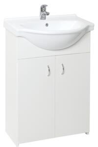 Kúpeľňová skrinka s umývadlom Multi Simple 55,5x42,4 cm biela SIMPLE55WH