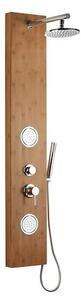 Sprchový panel SIKO Bamboo Shower na stenu s pákovou batériou bambus BAMBOOSHOWER