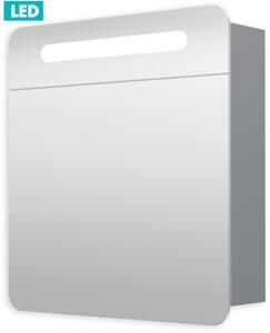 Zrkadlová skriňa 60 cm, 1 dvere ľavé, LED osvetlenie, zásuvka+vypínač, IP44 GALPIR60LED