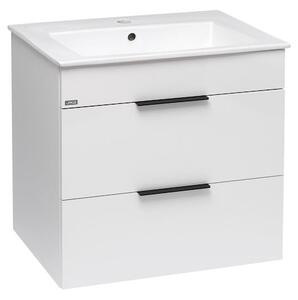 Kúpeľňová skrinka s umývadlom Jika Plan 65x44,1x62,2 cm biela H4536021763001