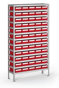 Regál s plastovými boxmi ShelfBox, 2000 x 1000 x 400 mm, 60x box E