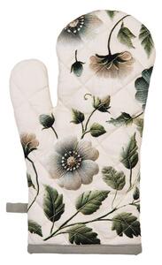 Béžová bavlnená chňapka - rukavice s kvetmi Gently Blooming - 18*30 cm - Clayre & Eef