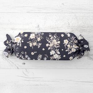 Biante Vankúš valec bonbon Sandra SA-755 Ruže a konvalinky na temne modrom 15x40 cm