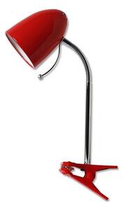 Aigostar B.V. Aigostar - Stolná lampa s klipom 1xE27/11W/230V červená/chróm AI0350 + záruka 3 roky zadarmo