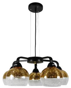 CLX Moderné závesné osvetlenie RAIMONDO, 5xE27, 60W, čiernozlaté