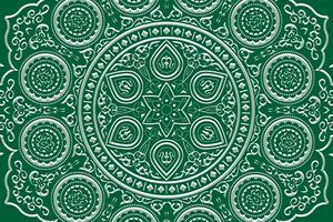 Tapeta jemná etnická Mandala v zelenom prevedení