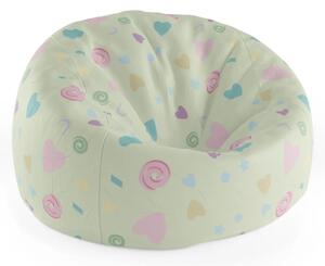 Sablio Sedací vak Cocoon Srdiečka a špirále - 75 x 45 x 35 cm