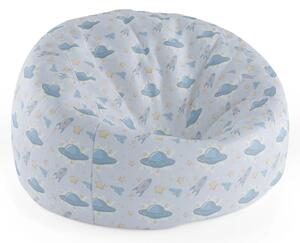 Sablio Sedací vak Cocoon Lietajúce taniere a rakety - 75 x 45 x 35 cm