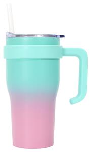 CMP KA0586 Termohrnček so slamkou a držadlom ombré, 900 ml, ružová a modrá farba