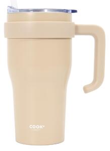 CMP KA0583 Termohrnček s držadlom a slamkou 600 ml, béžový