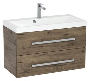 Kúpeľňová skrinka s umývadlom SAT Cube Way 80x40 cm dub wellington CUBE280ZDW