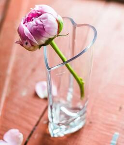 Sklenená váza v tvare srdca Cupido 21 cm