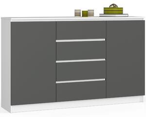 Ak furniture Komoda TOVE K 160 cm biela/grafit