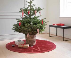 Koberec pod stromček Vianočný adventný červený 140 cm