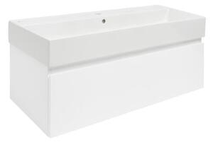 Kúpeľňová skrinka s umývadlom SAT B-WAY 99x30x45 cm biely lesk BWAY100WU2