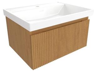 Kúpeľňová skrinka s umývadlom SAT Evolution 58x30x44, 5 cm dub medový mat SATEVO60DMU4
