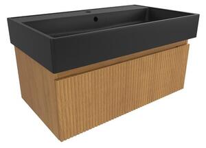Kúpeľňová skrinka s umývadlom SAT Evolution 78x30x44, 5 cm dub medový mat SATEVO80DMU2B