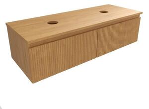 Kúpeľňová skrinka s krycou doskou SAT Evolution 118x30x44, 5 cm dub medový mat SATEVO120DMD