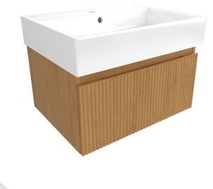 Kúpeľňová skrinka s umývadlom SAT Evolution 58x30x44, 5 cm dub medový mat SATEVO60DMU2