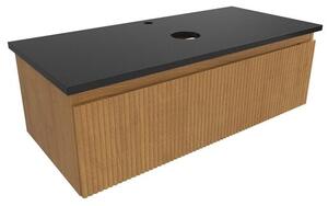 Kúpeľňová skrinka s krycou doskou SAT Evolution 98x30x44, 5 cm dub medový mat SATEVO100DMZ