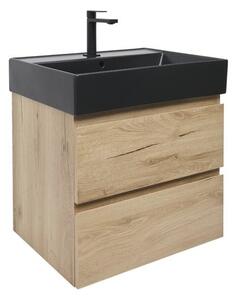 Kúpeľňová skrinka 2 zásuvky s umývadlom SAT B-Way 59x50x45 cm dub matný BWAY260OAKU2B2B