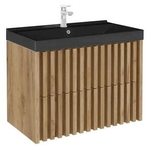Kúpeľňová skrinka s umývadlom SAT Delano 80x46 cm dub mat DELANO80ZDUMB