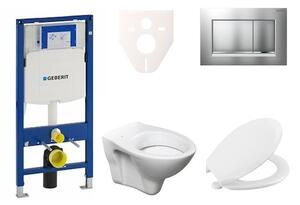 Cenovo zvýhodnený závesný WC set Geberit do ľahkých stien / predstenová montáž + WC Ceramia S-Line Pro 111.300.00.5NR7