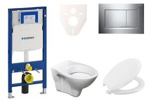 Cenovo zvýhodnený závesný WC set Geberit do ľahkých stien / predstenová montáž + WC Ceramia S-Line Pro 111.300.00.5NR6