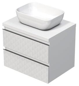 Kúpeľňová skrinka s krycou doskou SAT Cube Way 60x47,5x46 cm biela mat CUBE3D46602ZBKD