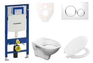 Cenovo zvýhodnený závesný WC set Geberit do ľahkých stien / predstenová montáž + WC Ceramia S-Line Pro 111.300.00.5NR4